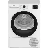 Beko D3H18D93W, Freistehend, Frontlader, Wärmepumpe, Weiß, Drehregler, Weiß