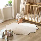 Little Olly Kinderteppich Rund - Coco Blume Beige Ø 120 cm