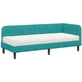 vidaXL Eckbettgestell Türkis 80 x 200 cm Samt