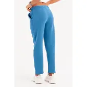 Justever Relaxed Fit, hochgeschnittene, fleecegefütterte blaue Damen-Trainingshose - Echo