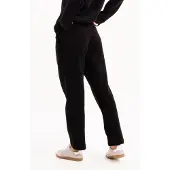 Justever Relaxed Fit, hochgeschnittene, fleecegefütterte schwarze Damen-Trainingshose - Echo