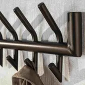 Feeling4Home Wandgarderobe Obut Metall mit 16 Haken, Bronze/Drift Brown