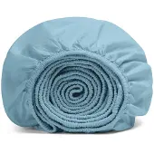 Yumeko Kinder Spannbettlaken Gewaschene Perkal-Baumwolle 70x150 Blau - Eco, Bio & Fairtrade