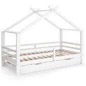 VitaliSpa Hausbett Luni Weiß 200 x 90 cm mit Gästebett, Model 57926