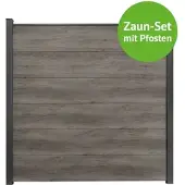 MR-Zaun Nova Komplettset mit Alu-Pfosten, Monument Oak, 13,26 m
