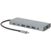 Mobilis 020028, Kabelgebunden, USB 3.2 Gen 1 (3.1 Gen 1) Type-C, 100 W, 3,5 mm, 10,100,1000 Mbit/s, Grau