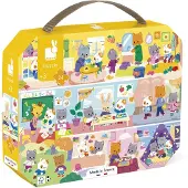 Janod Puzzle Tagesablauf 24 Teile Lernspielzeug für Kinder