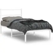 vidaXL Bettgestell mit Kopfteil Metall Weiß 90x200 cm