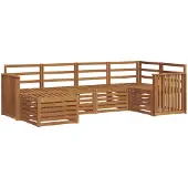 vidaXL Outdoor-Sofagarnitur 6 stk. Natur Polyester