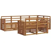 vidaXL Outdoor-Sofagarnitur 7 stk. Natur Polyester