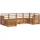 vidaXL Outdoor-Sofagarnitur 6 stk. Natur Polyester