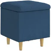 vidaXL Ottoman mit Stauraum Blau 40 x 40 x 45 cm Stoff
