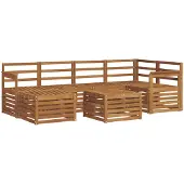 vidaXL Outdoor-Sofagarnitur 7 stk. Natur Polyester