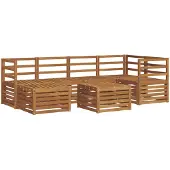 vidaXL Outdoor-Sofagarnitur 7 stk. Natur Polyester