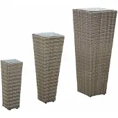 vidaXL Set für Outdoor 3 Stk. 30 x 30 x 80 cm Metall