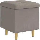 vidaXL Aufbewahrungsottomane mit Kissen Taupe 40 x 40 x 45 cm Stoff