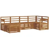 vidaXL Outdoor-Sofagarnitur 6 stk. Natur Polyester