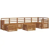 vidaXL Outdoor-Sofagarnitur 8 stk. Natur