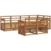 vidaXL Ecksofa Set 7 pcs Natur Massivholz Akazie