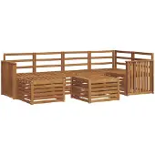 vidaXL Outdoor-Sofagarnitur 7 stk. Natur Polyester