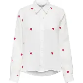 ONLY Hemd Heart 15332482 Weiß Regular Fit