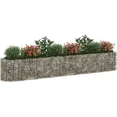 vidaXL Gabionen-Hochbeet Verzinktes Eisen 330x50x50 cm