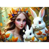 Alipson Puzzle Dvka und Hasen 500 Puppen