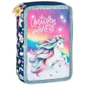 BackUp Schultasche mit Zubehör, zweikammerig, Marke , Motiv Einhorn