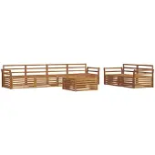 vidaXL Outdoor-Sofagarnitur 7 Stk. Natur Massivholz Akazie