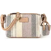 Gabor Handtasche "Granada Denada" sommerlich gestreiftem Bast & glattes Lederimitat mit Mini-Me Anhänger