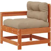 vidaXL Gartenecksofa Massives Kiefernholz Wachsbraun