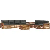vidaXL Outdoor-Sofagarnitur 8 stk. Natur und Anthrazit