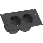 Bachmann DUE 2x Schutzkontakt, incl. Anschlukabel GST18, schwarz, 0,2 m