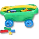 Hemar Family Bausteinwagen mit hochwertigen Bausteinen für Aufbewahrung, Transport und Spiel