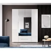 Möbelando Kleiderschrank Schlafzimmerschrank Drehtürenschrank Schrank "Suzette IV"