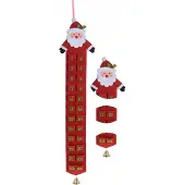 HOME & Styling collection Filz Adventskalender Rot – Weihnachtsmann Motiv für Kinder & Weihnachtsdeko