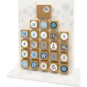Itenga Deluxe Adventskalender "Schneeflocken" zum Aufstellen und Füllen (Z16)