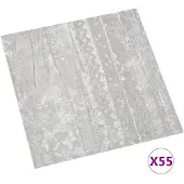 vidaXL Bodenplanken 5,11 m² 55 pcs PVC Hellgrau und Weiß