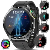 Dopwii Smartwatch, 1.43 Zoll AMOLED Gesundheitsuhr mit Telefonfunktion, Mehrere Trainingsmodi