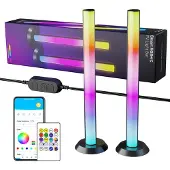 Slyrun Zwei 14-Zoll-RGB-Desktop-Gaming-Leuchten – Smarte Lichtleisten mit Musiksync für Computertisch & Schreibtischdekoration