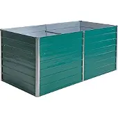ESTEXO Metall Blumenbeet Hochbeet 160x80x77 cm Grün Pflanzbeet Gemüsebeet Pflanzkasten