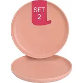 James Cooke Bliss, Teller flach, Ø 22 cm, 2 Stück, rosa Steinzeug