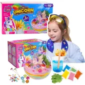 Leantoys 2-in-1 DIY-Kreativset: Einhorn-Terrarium zur Kristallzucht