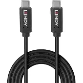 Lindy 36976, 1 m, USB C, USB C, USB 3.2 Gen 2x2, 20 Gbit/s, Schwarz
