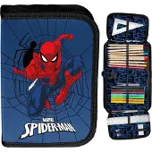 Paso Schul-Federmäppchen mit Ausstattung Spiderman, klappbar, für Jungen