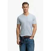 Superdry Classic Cotton Linen Vee Kurzarm-t-shirt Mit V-ausschnitt