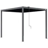 PRIMEYARD 3x3,5m Pergola in Anthrazit; mit Lamellendach in anthrazit - (GFPV01109)