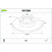 Valeo 2x Bremsscheiben Hinten für SUBARU Legacy IV Kombi (BP) 274mm 197599