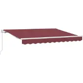 vidaXL Einziehbare Markise Bordeauxrot 300 x 200 cm Stoff