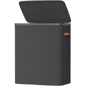 Songmics Wäschekorb, 190 L Wäschesammler 3 Fächer, Wäschetonne mit Deckel und Griffen LCBB35814BH01